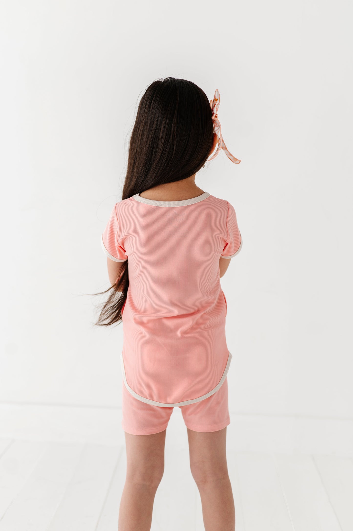 PEACHY | T-Shirt Dress + Shorts RIB SET