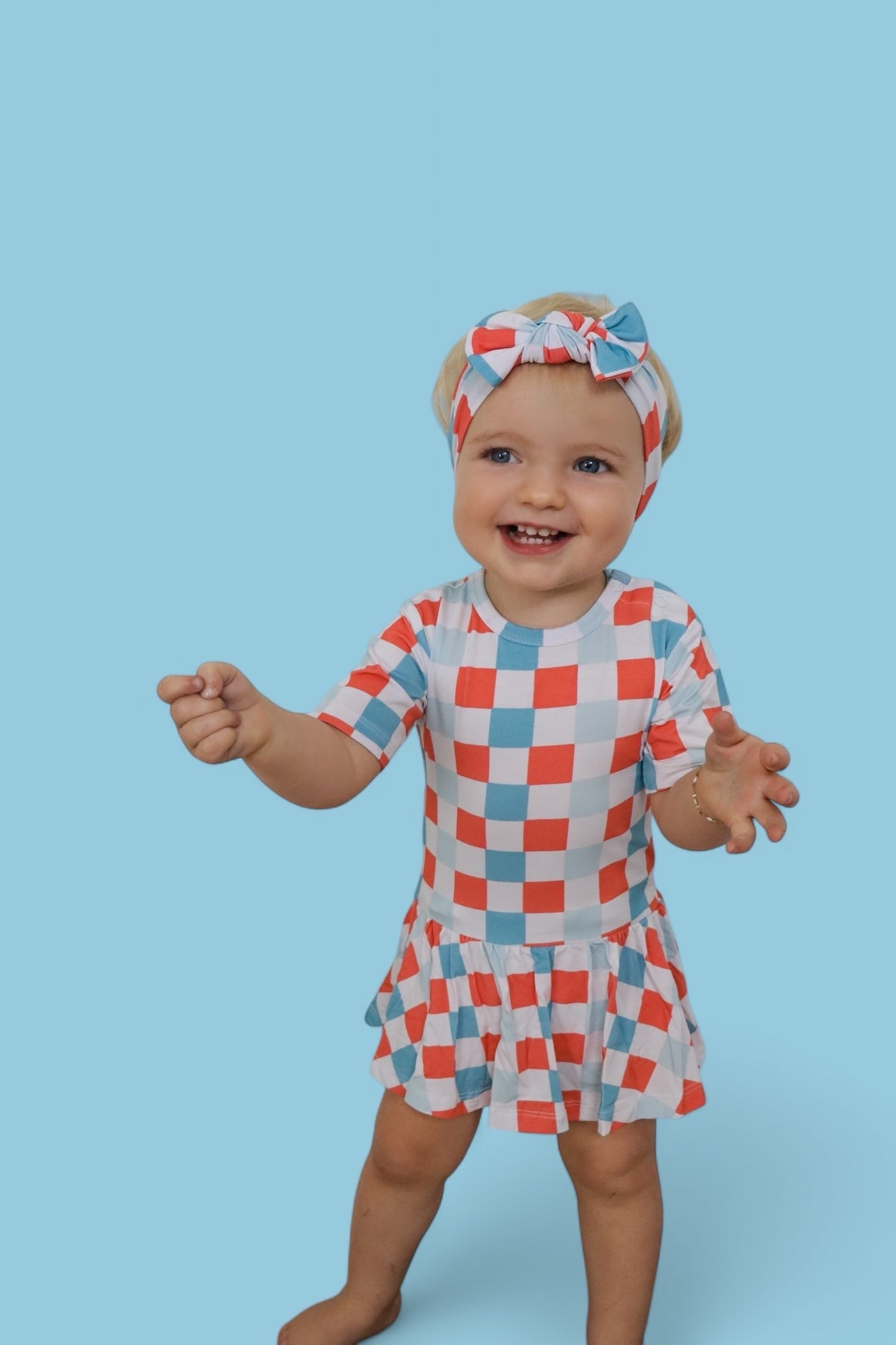 USA CHECKERS DREAM BODYSUIT DRESS