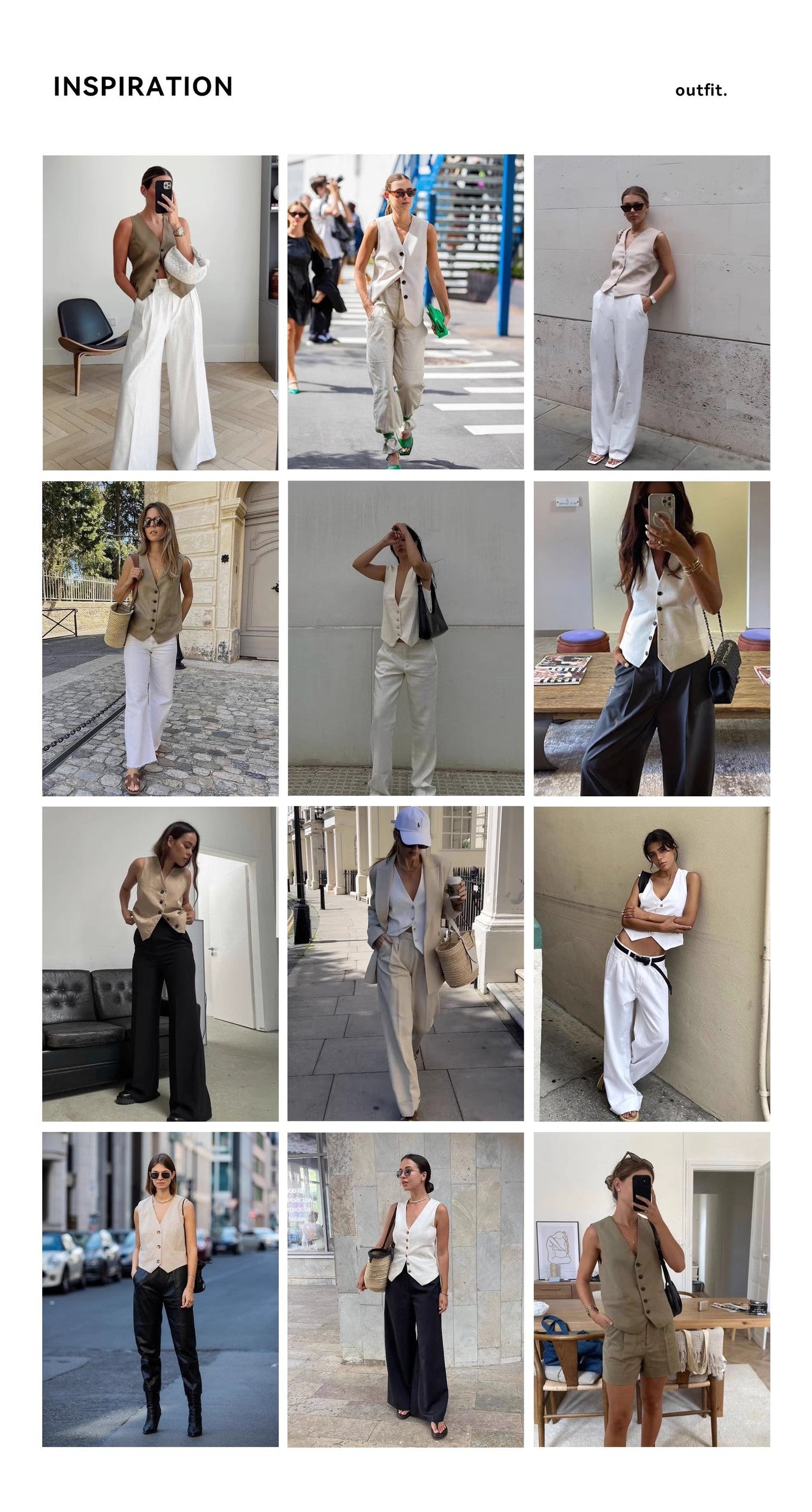 "Diary of an Old Friend" Customized Breathable Ramie Oversize Suit Vest Set