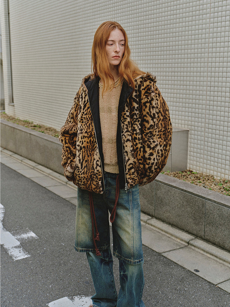 Leopard Fantasy Leopard Spot Reversible Rabbit Coat