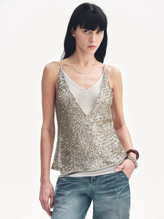 Dream Catcher Sequined Net Top