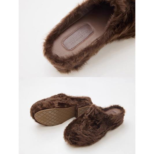 Fur-Lined Slip-On Platform Shoes