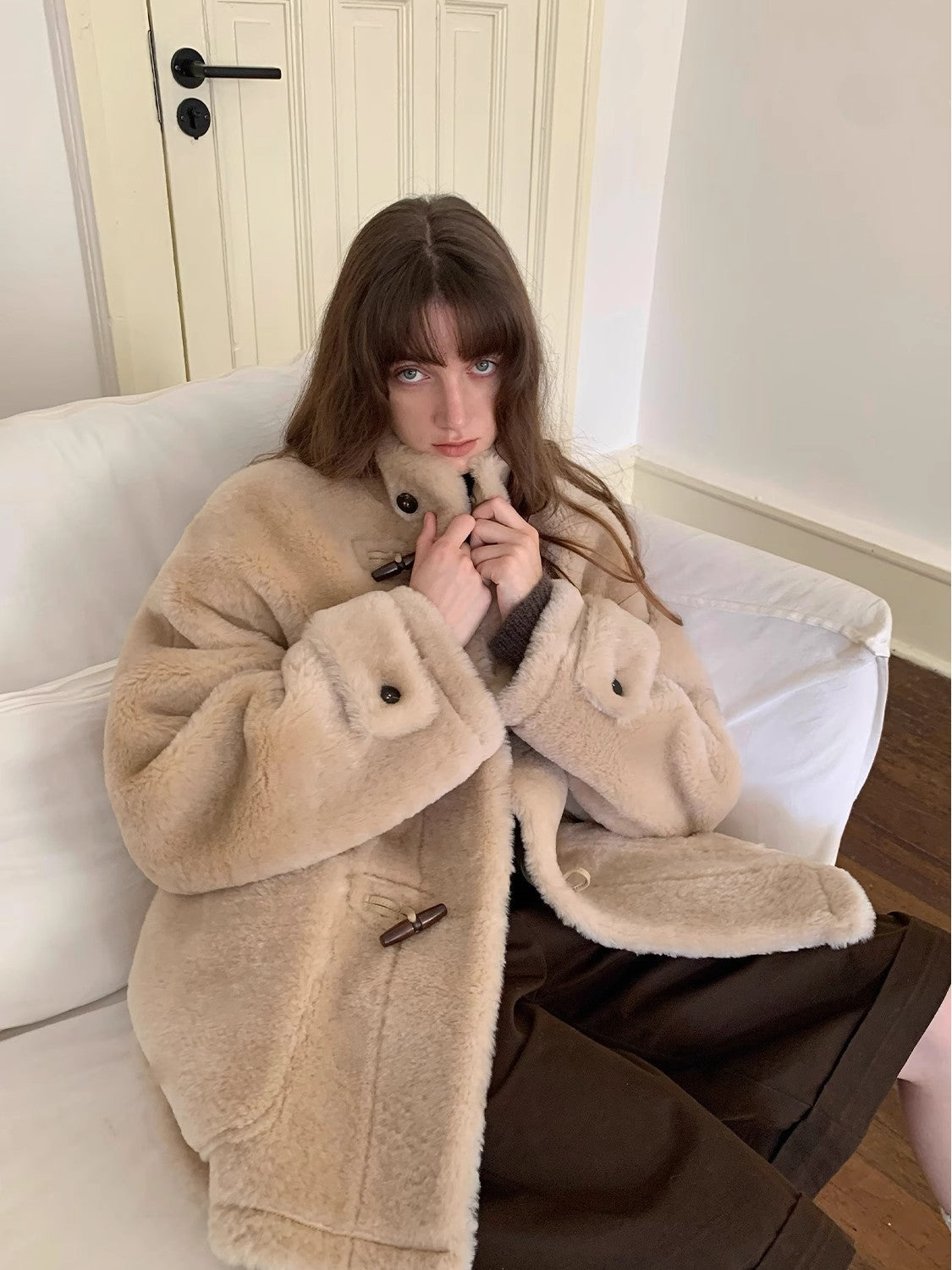 Dreamer Stand Collar Merino Long Sheepskin Jacket