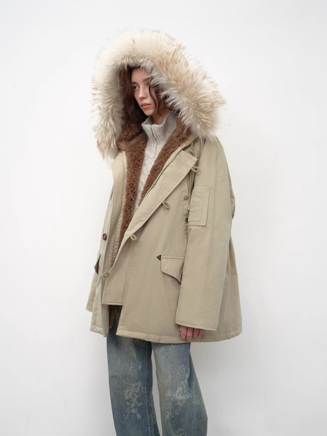 Coastal Highway II Hooded Raccoon Duck Down Parka