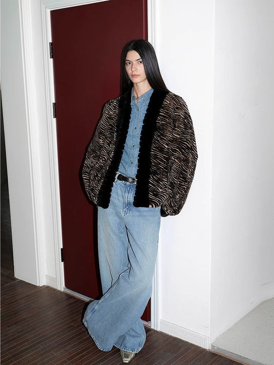 Multiple Stripe Rabbit Jacket