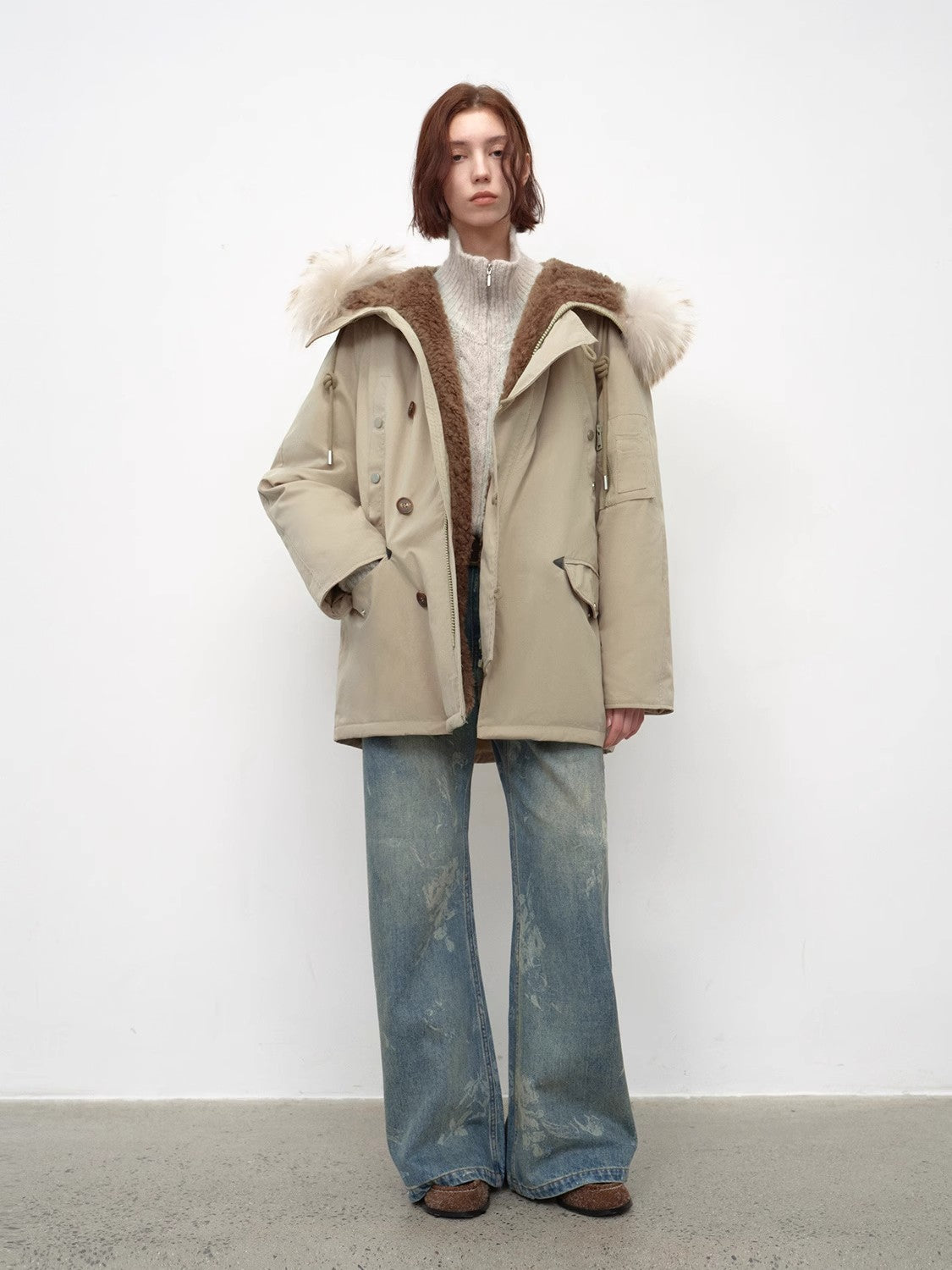Coastal Highway II Hooded Raccoon Duck Down Parka