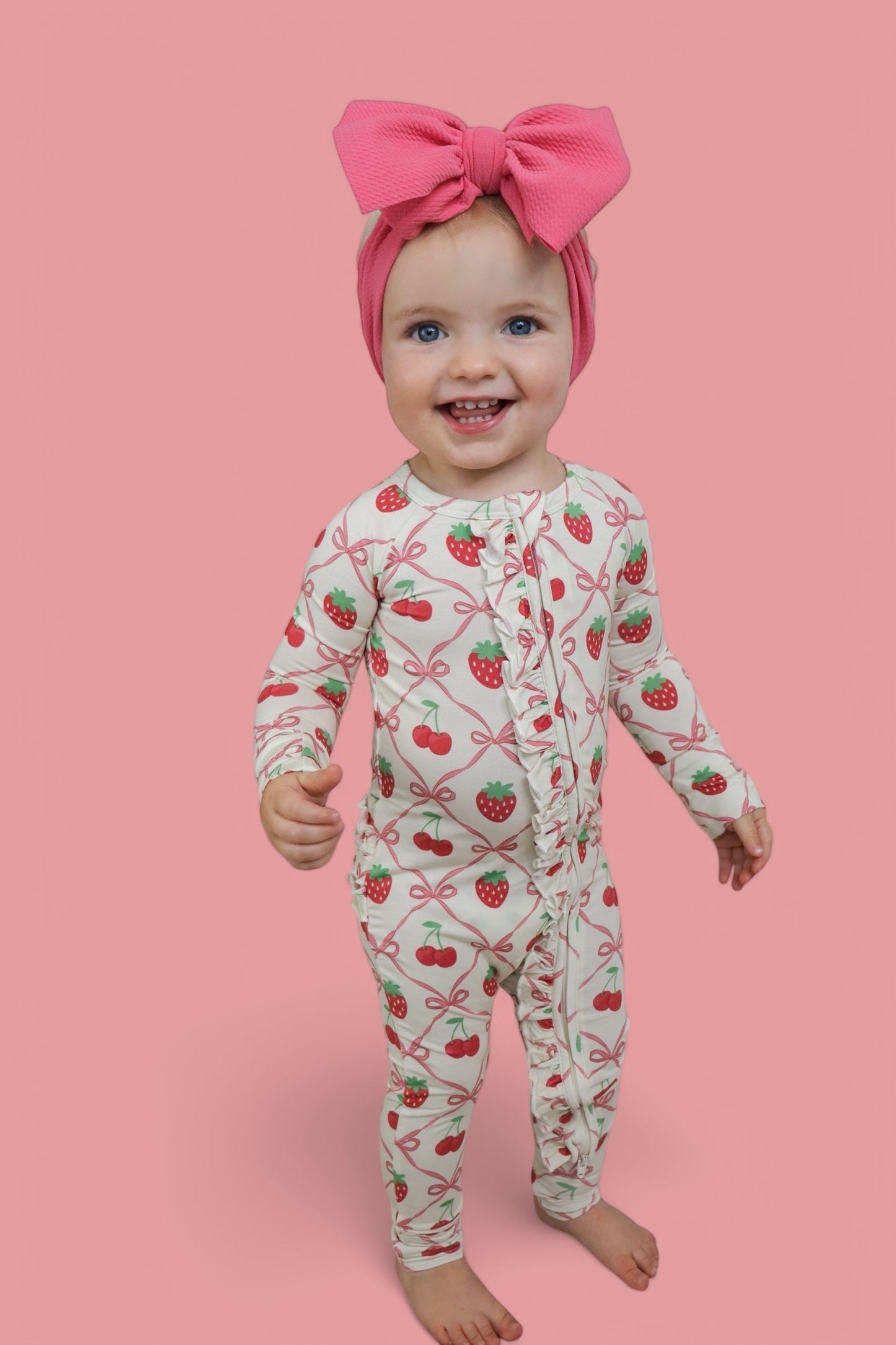 CHERRY BOW BERRY DREAM RUFFLE ROMPER