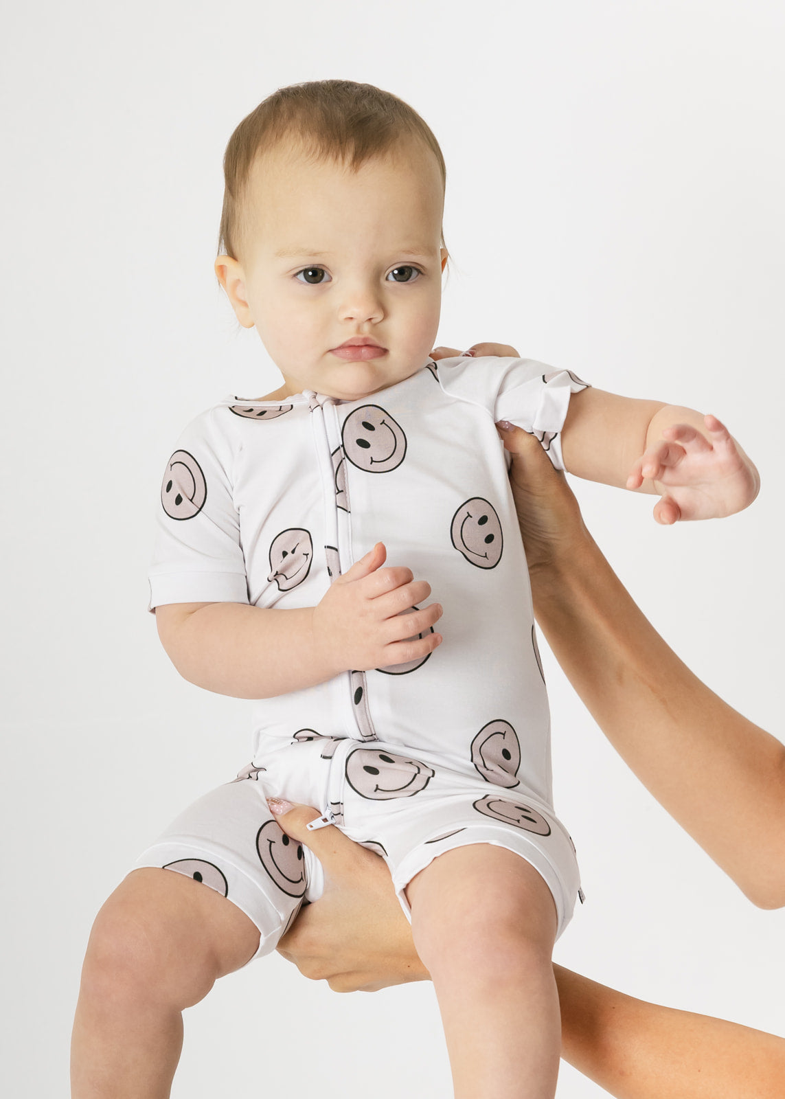 Smiley | Bamboo Shortie Zip Romper