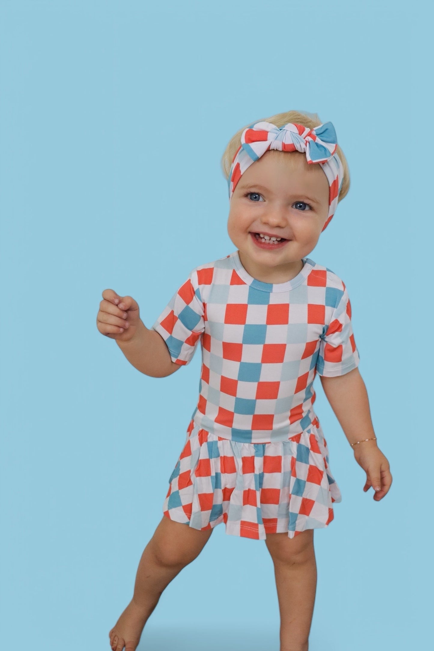 USA CHECKERS DREAM BODYSUIT DRESS