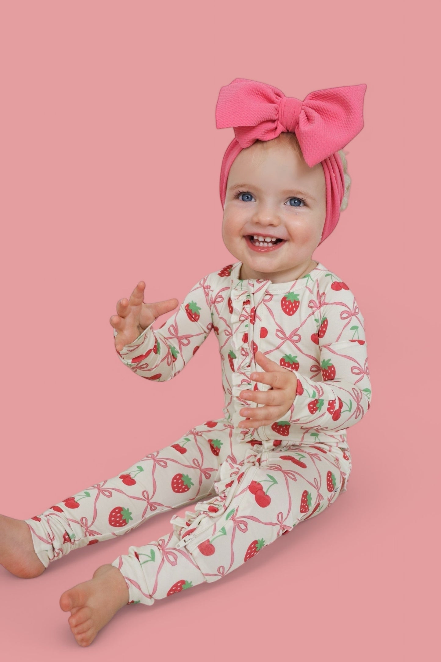 CHERRY BOW BERRY DREAM RUFFLE ROMPER