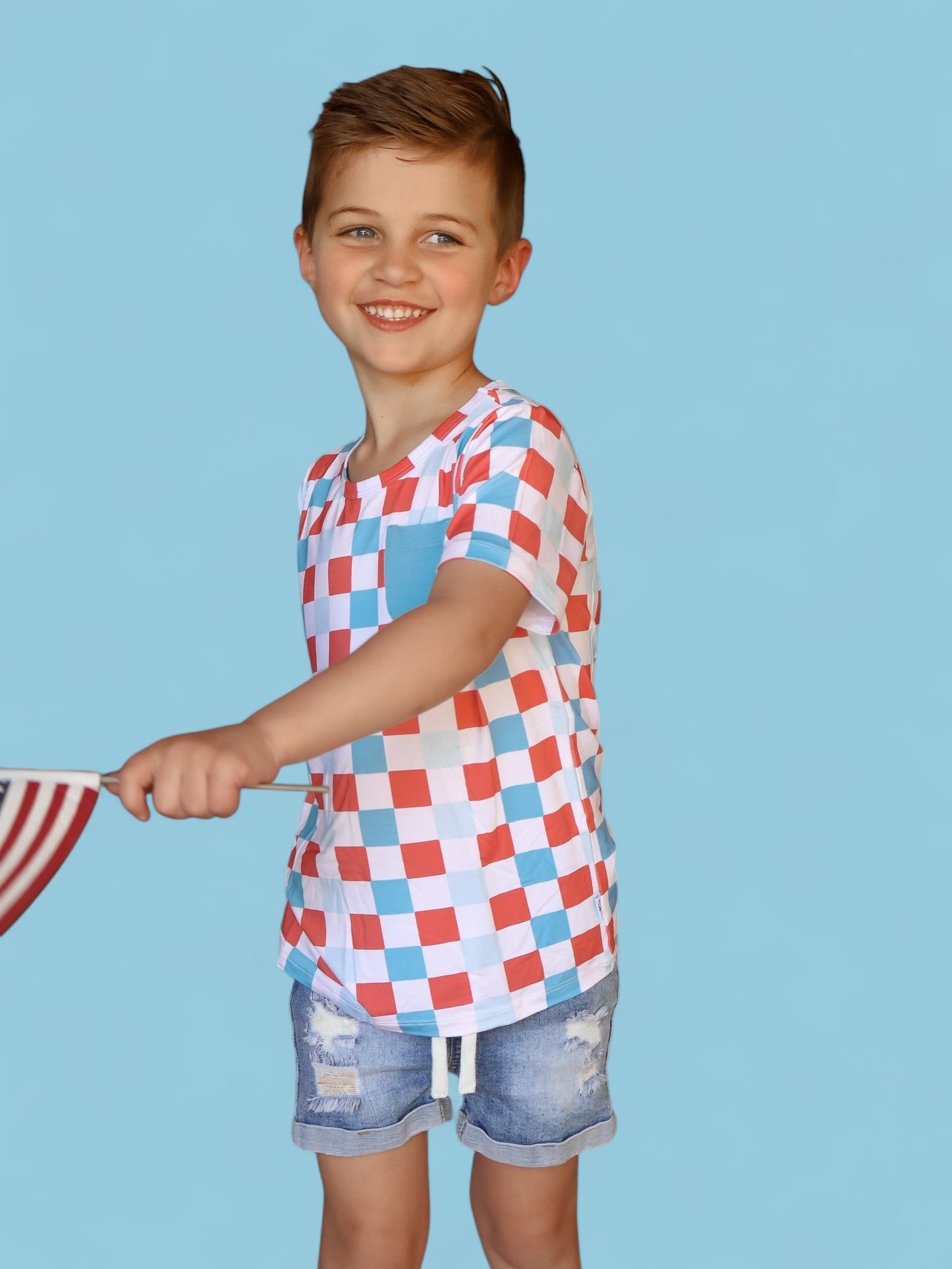 USA CHECKERS DREAM POCKET TEE