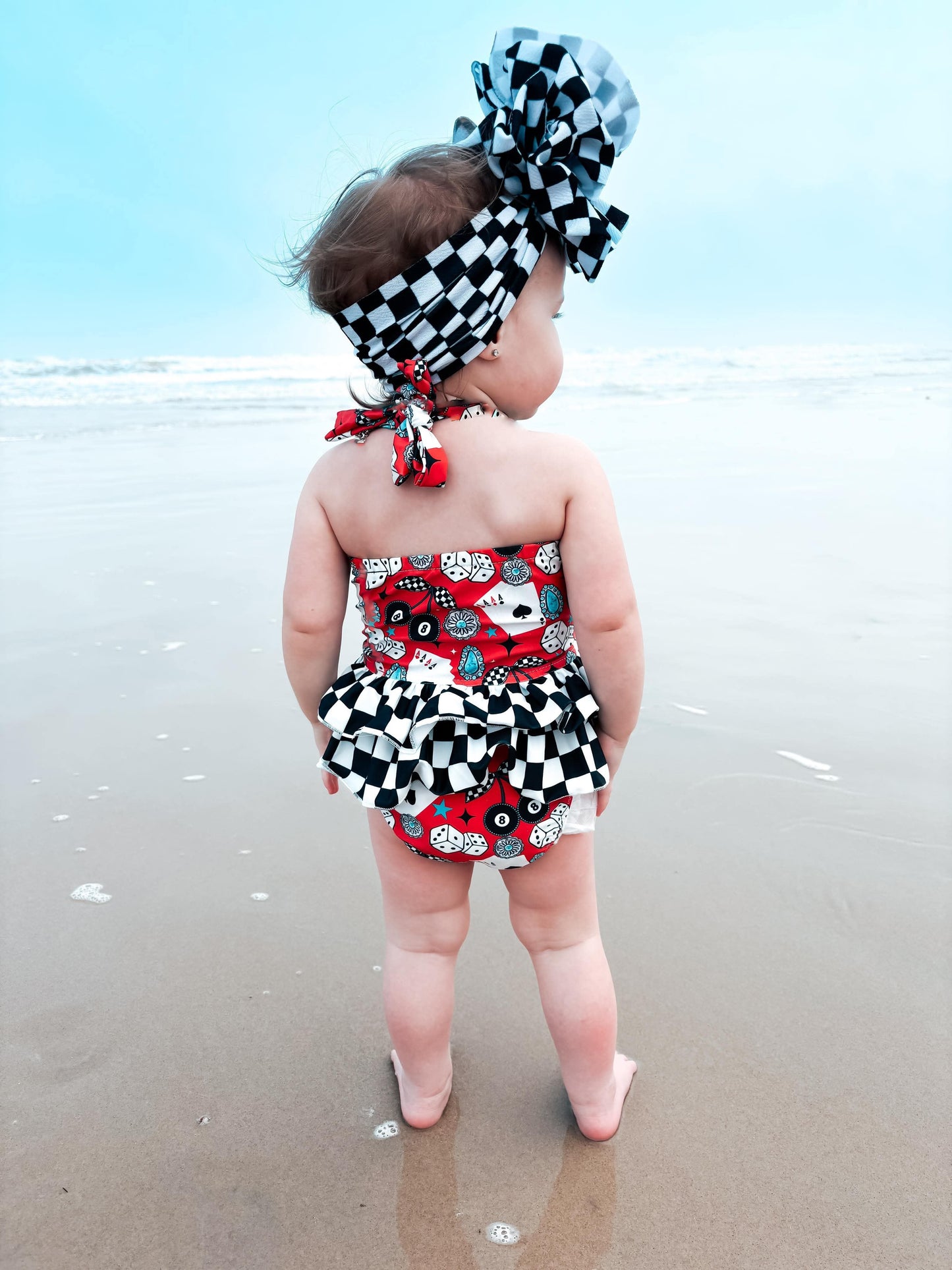 Wild Card Ruffled Swim Suit