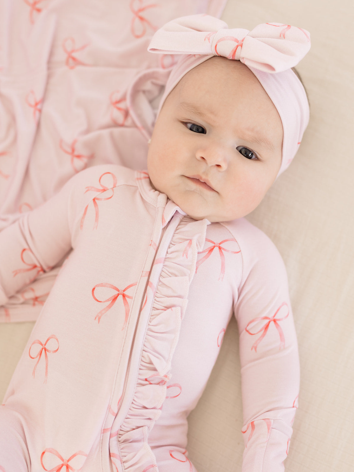 Bows | Bamboo Zip Pajamas