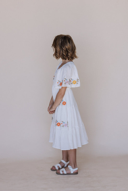 Sicily Embroidered Midi Dress Kids
