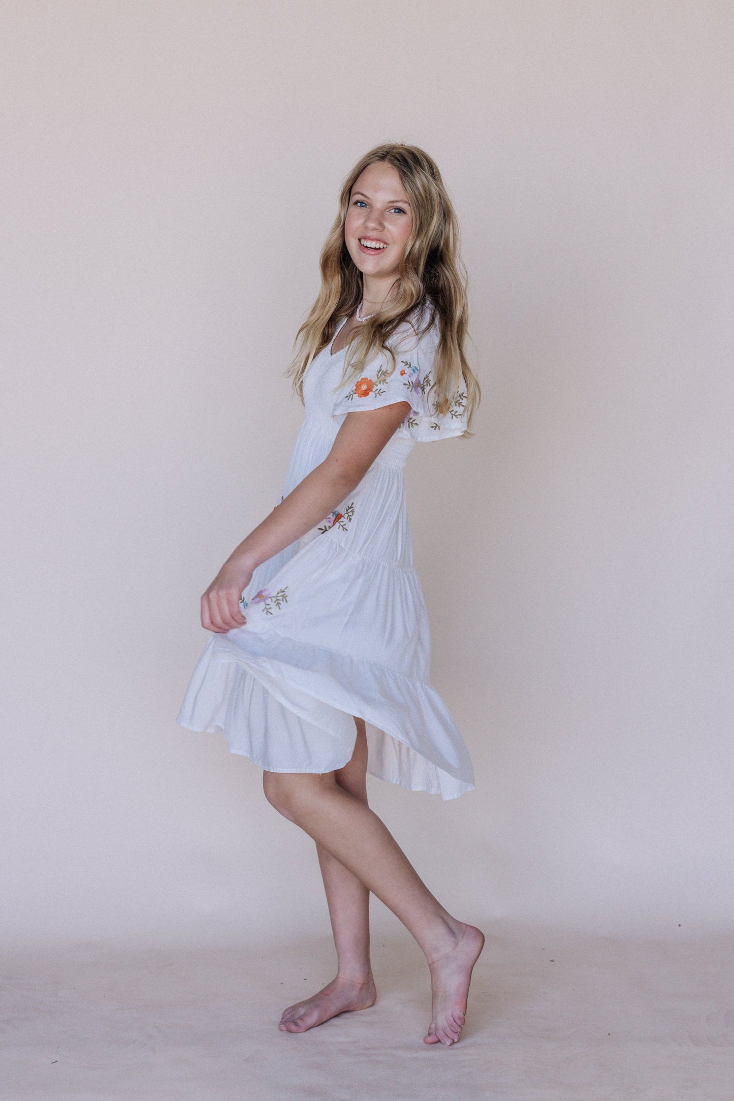 Sicily Embroidered Midi Dress Kids
