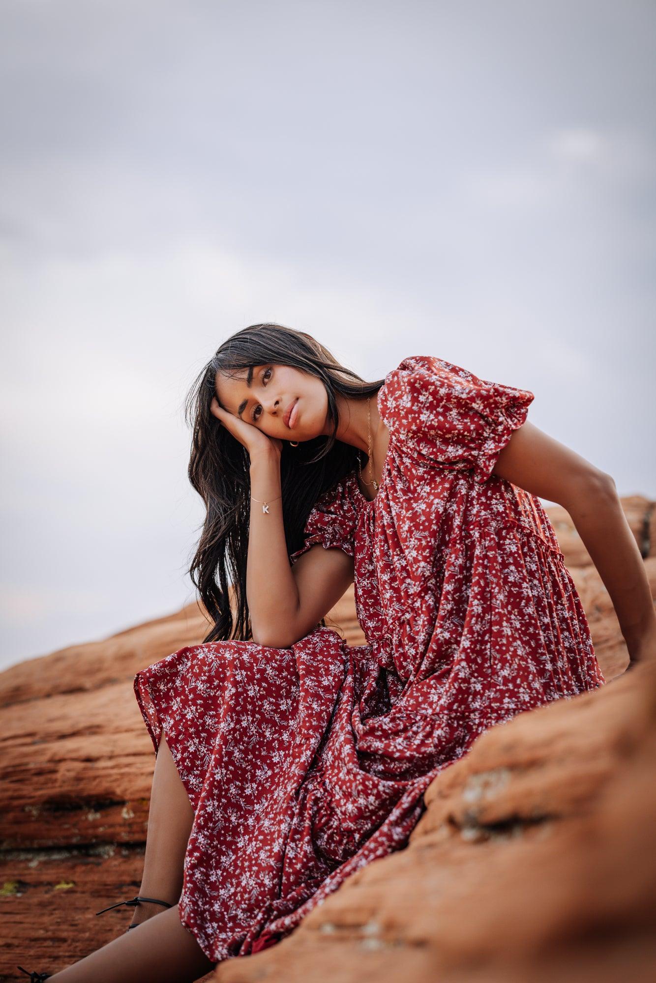 Bella Maxi Dress in Red