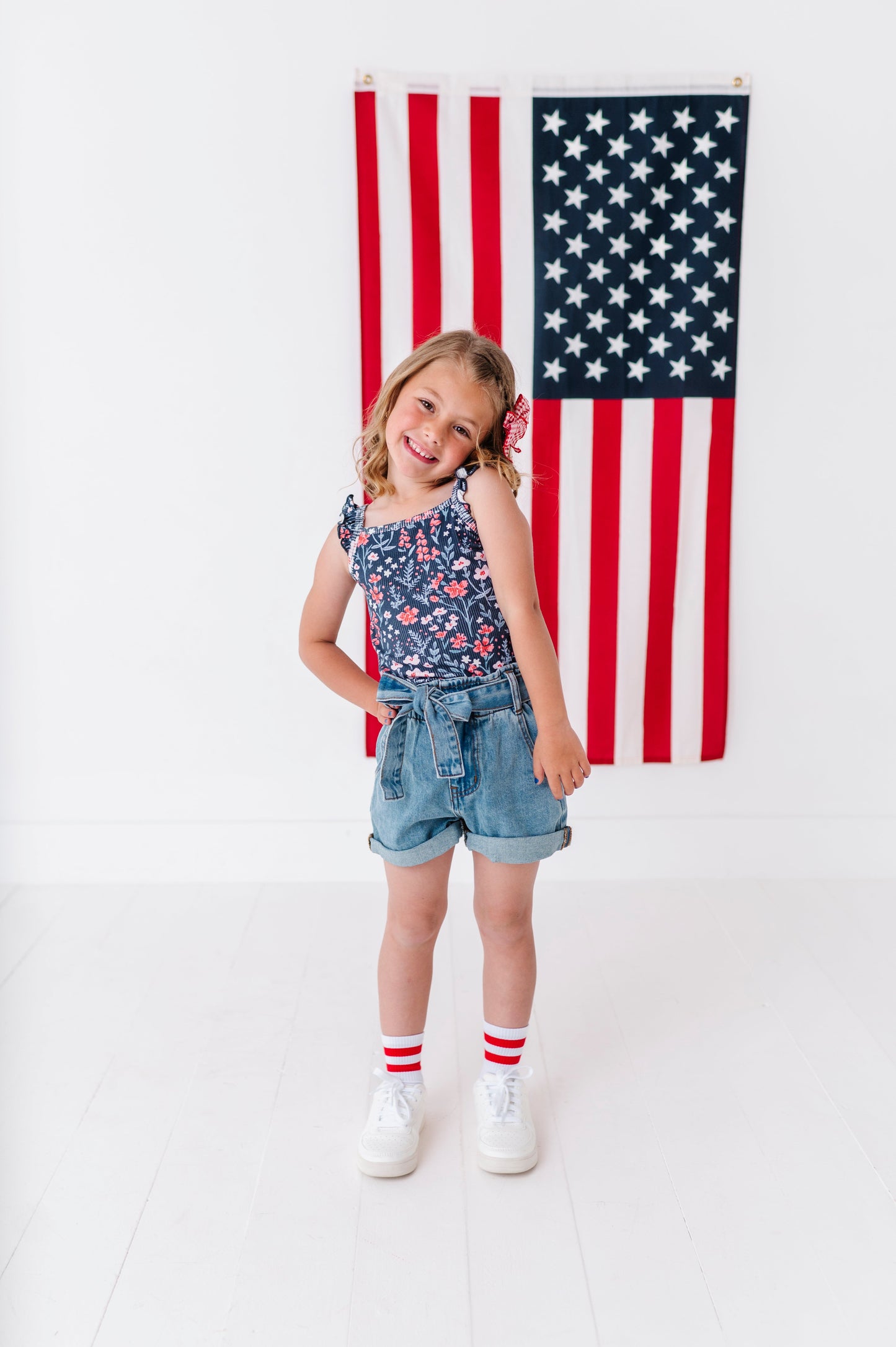 Freedom Floral | Ribbed Tank