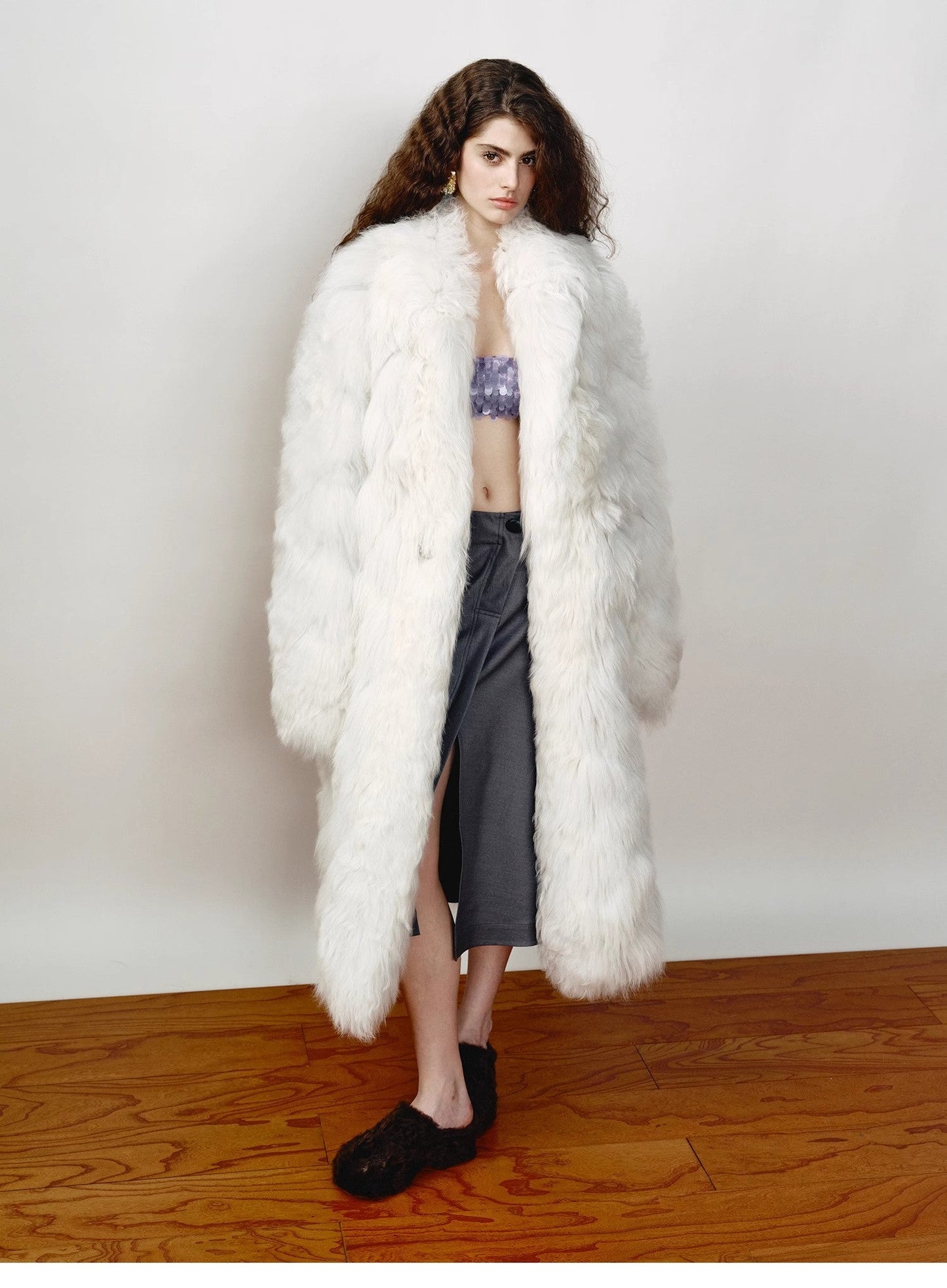 Fur-Lined Slip-On Platform Shoes