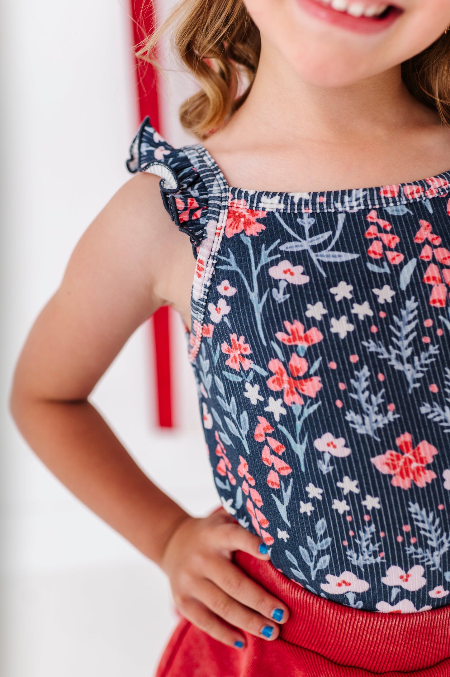 Red RIBBED | Skort