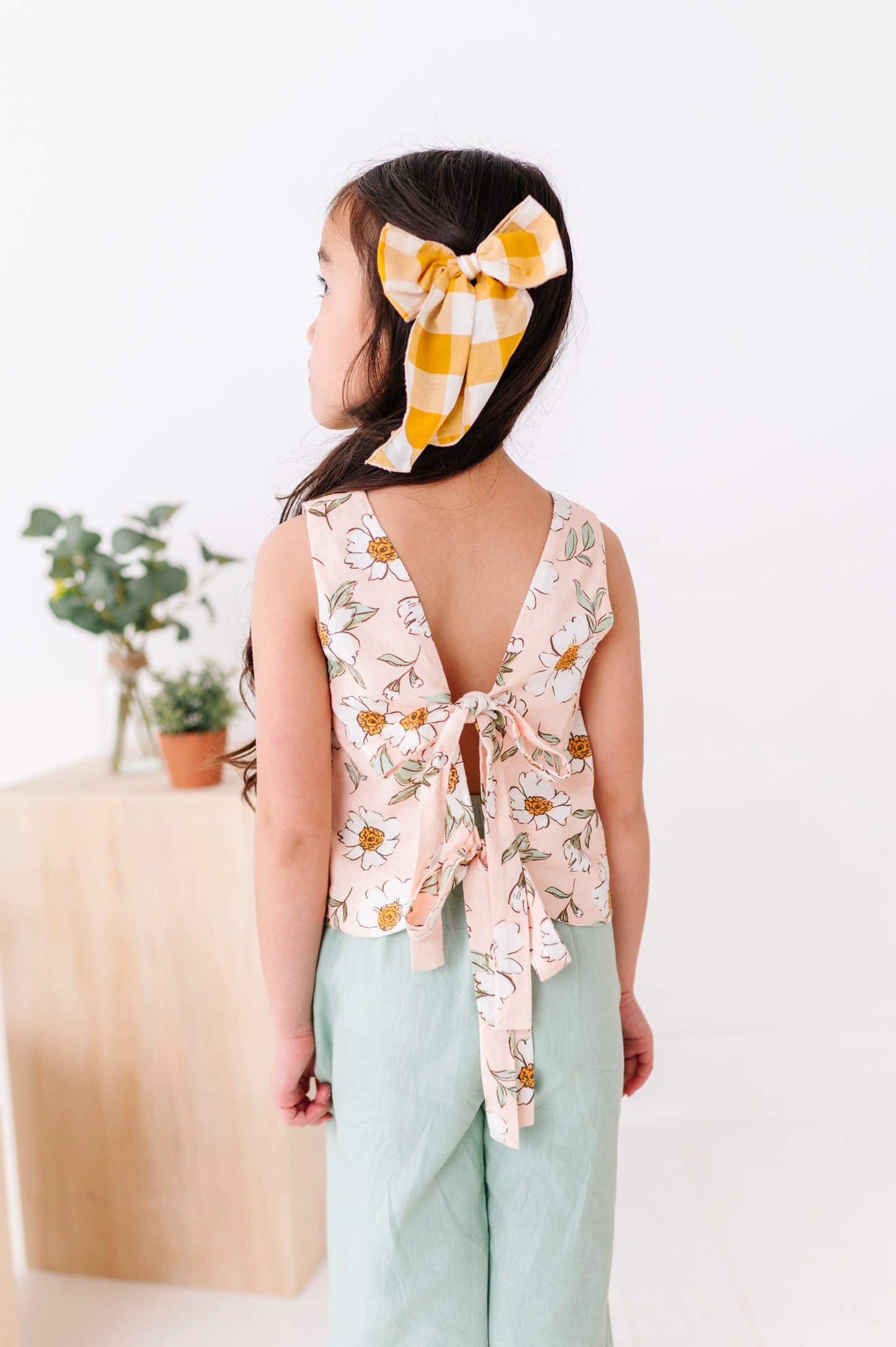 Peachy Peonies | Tie-Back + Crop Pants Set