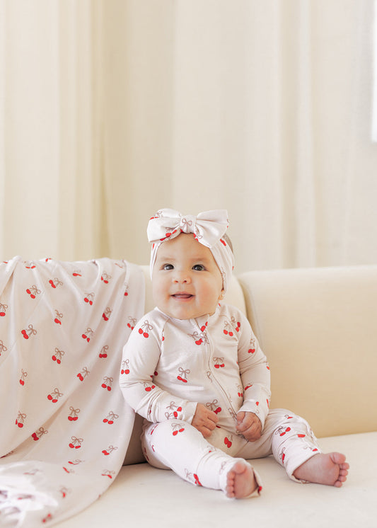 Cherry | Bamboo Swaddle & Beanie Set