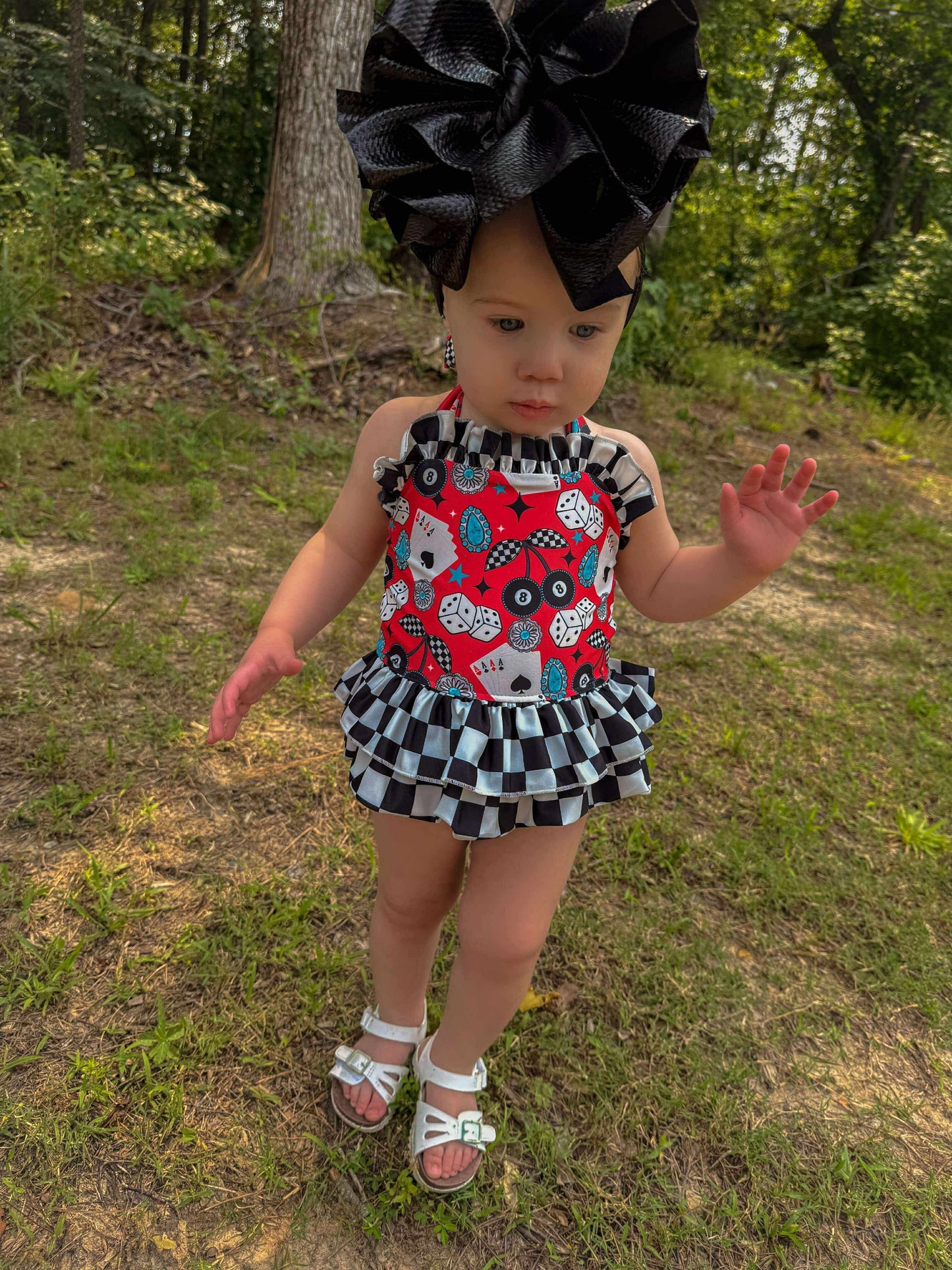 Wild Card Ruffled Swim Suit