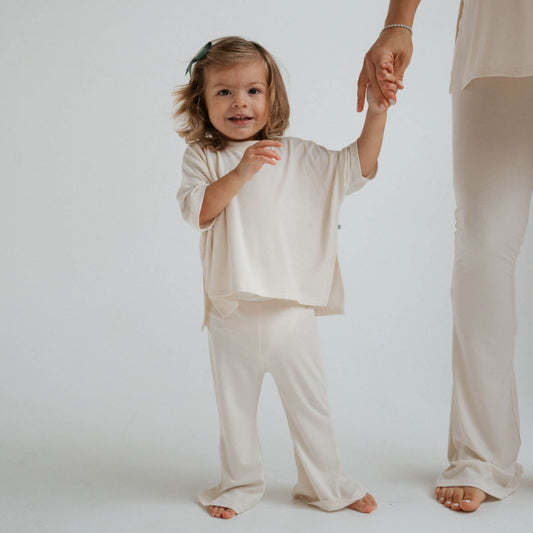 Ivory Ribbed | Girl's Everyday Set