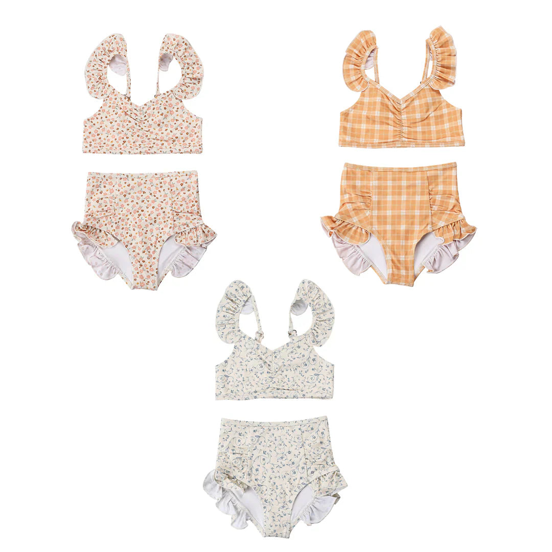Ruffle 2 Piece Bikini | UPF + Recycled - Sunset Meadow
