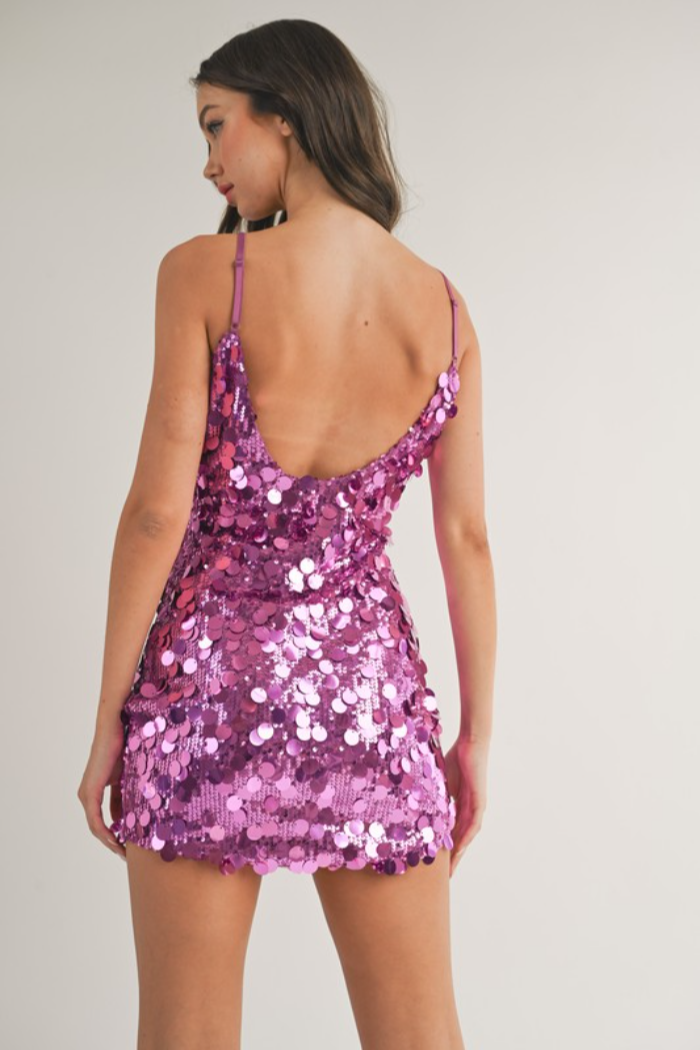 Circle Sequin Mini Dress