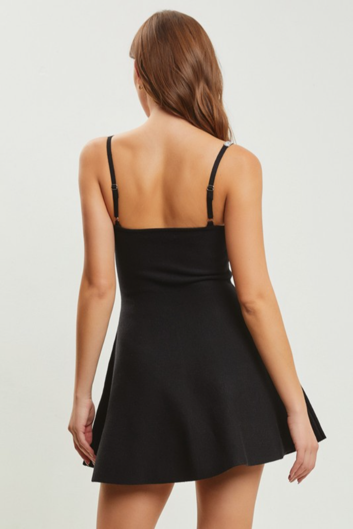 Rhinestone Strap Knit Dress