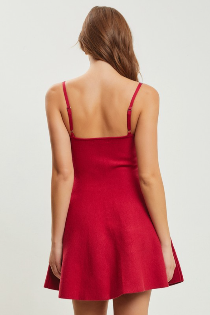 Rhinestone Strap Knit Dress