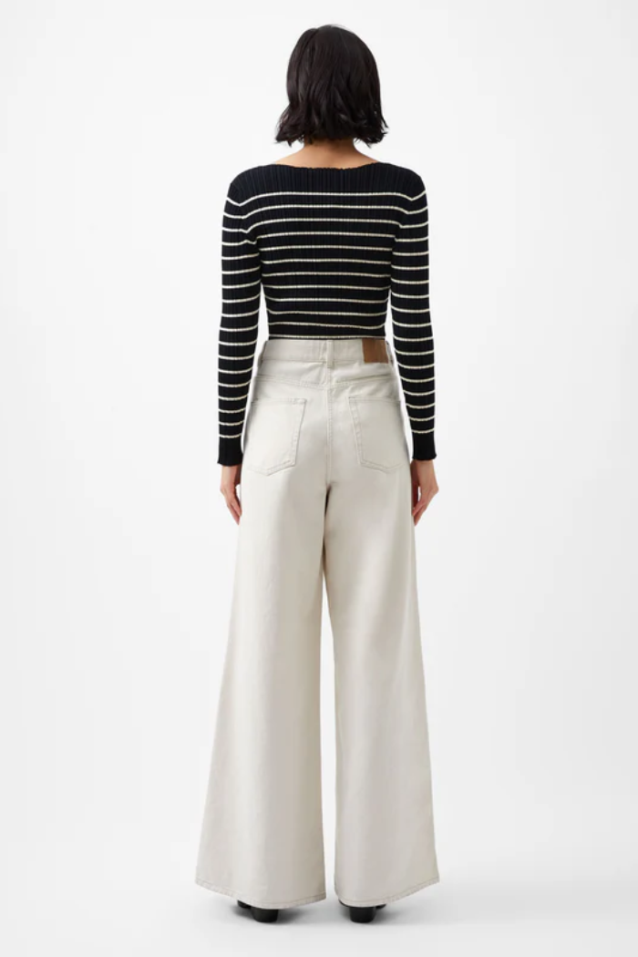Stripe Crinkle Knit - Black/Classic Cream