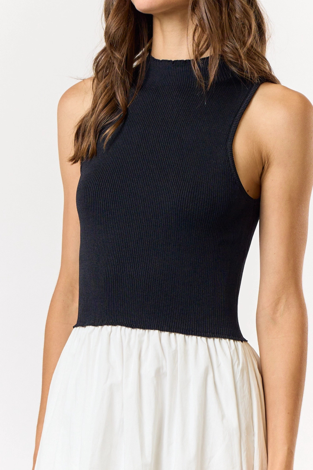 Knit & Poplin Maxi Dress