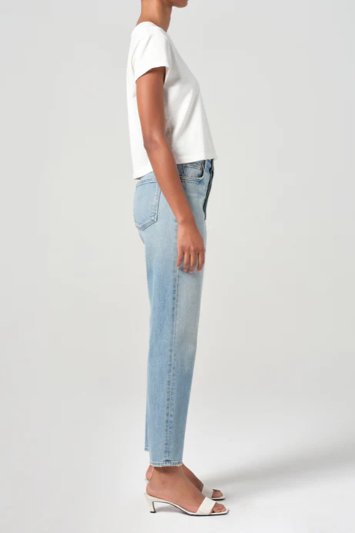 90s Pinch Waist Crop Jean in Ripple