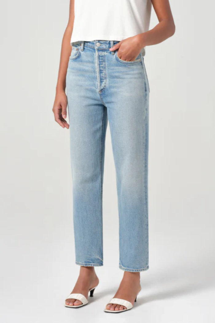 90s Pinch Waist Crop Jean in Ripple