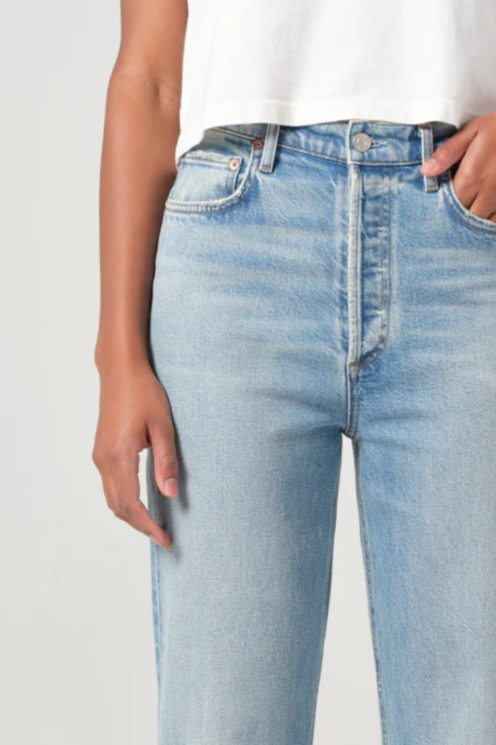 90s Pinch Waist Crop Jean in Ripple
