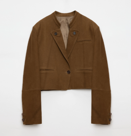 Roman Story Stand Collar Sheepskin Jacket