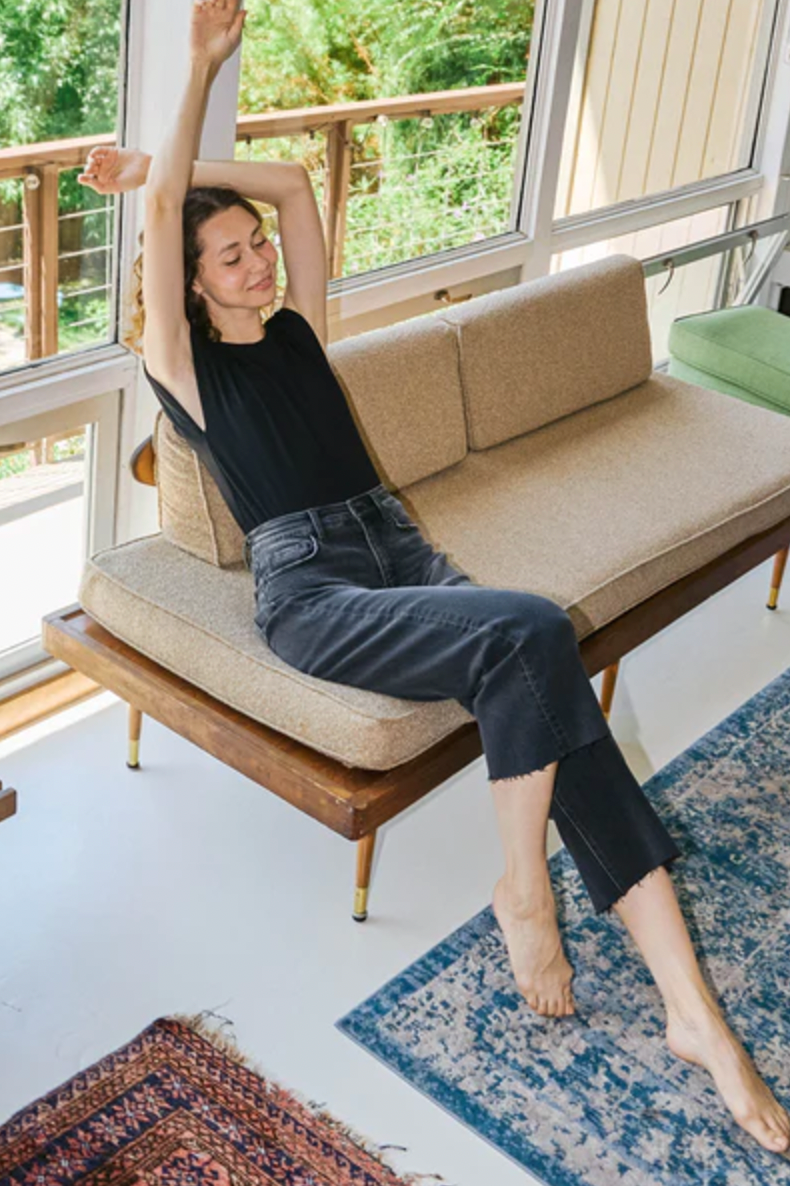 Acerbic High Rise Crop Wide Leg Jean