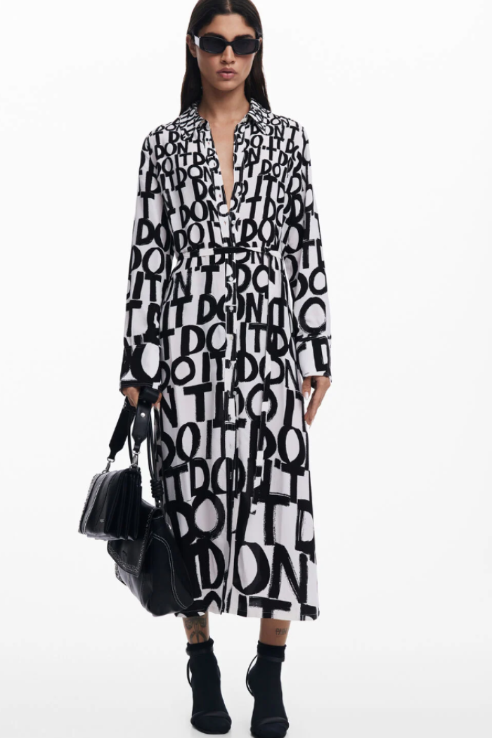 Did Not Do It Lettering Midi Dress