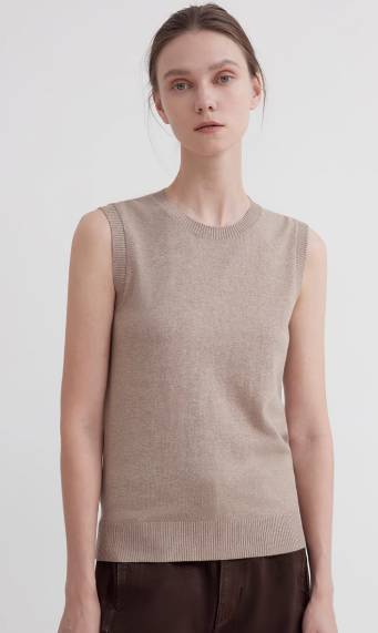 Six Pence Round Neck Knitted Sweater Vest