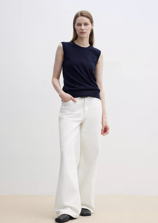Six Pence Round Neck Knitted Sweater Vest