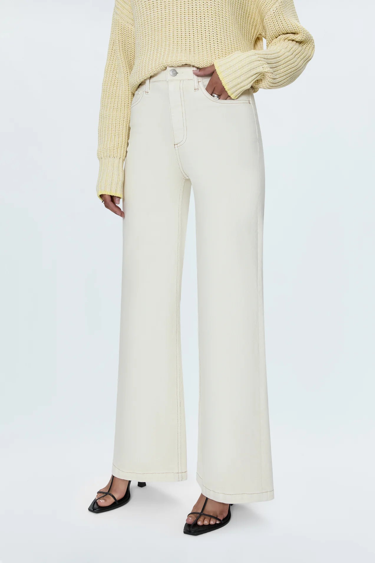 Lana High Rise Ultra Wide Leg- Ecru