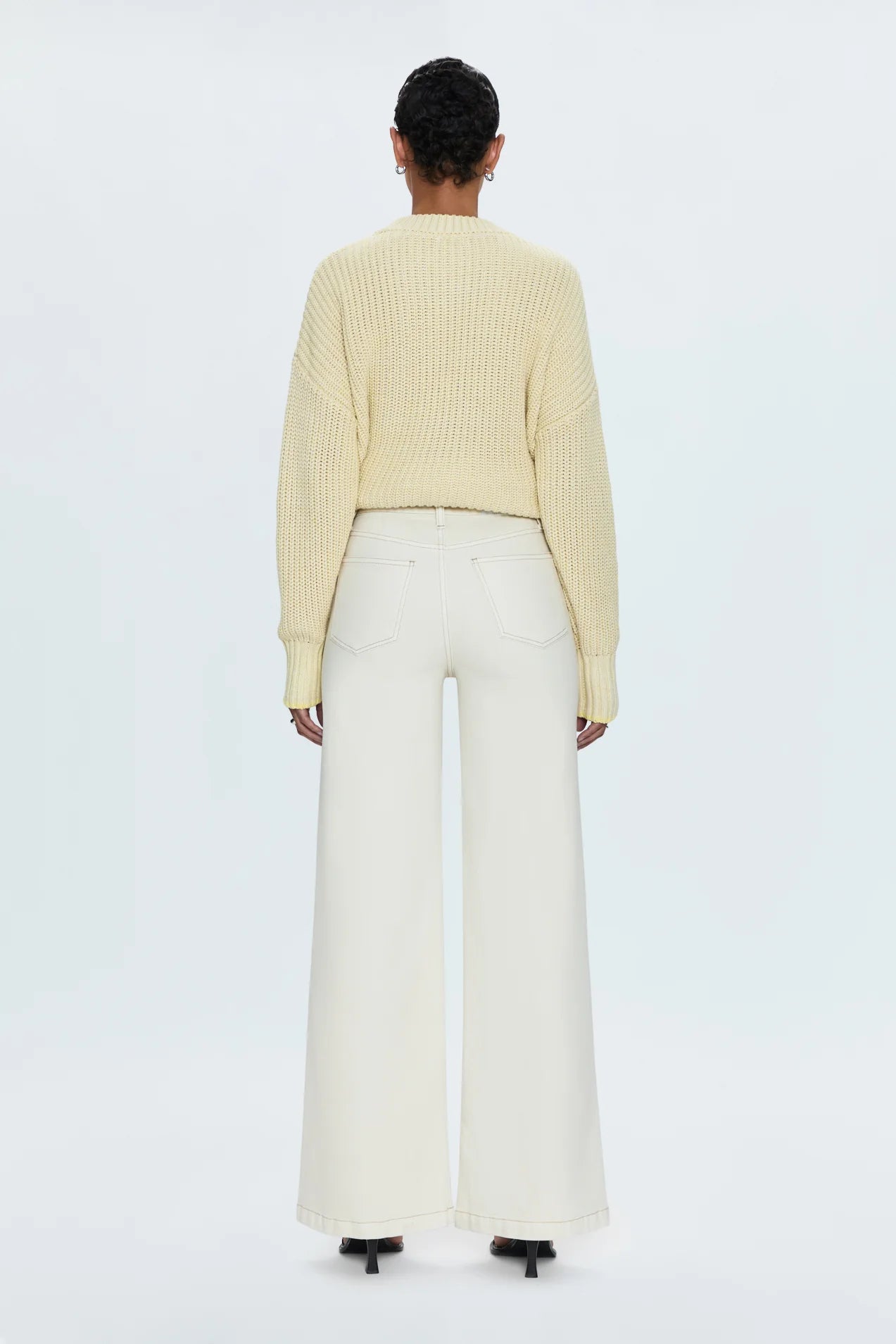 Lana High Rise Ultra Wide Leg- Ecru