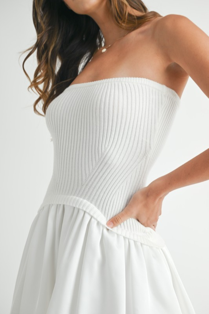Strapless Sweater Bubble Dress