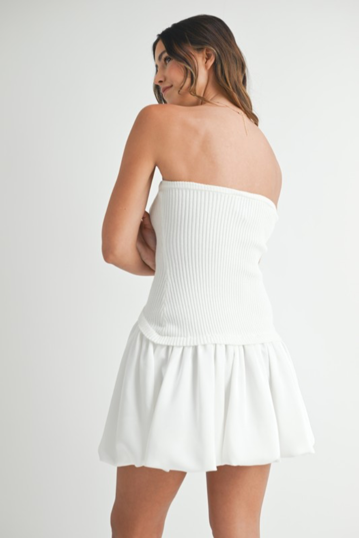 Strapless Sweater Bubble Dress