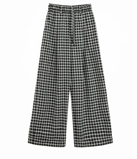"Plaid Accent" Linen Pants