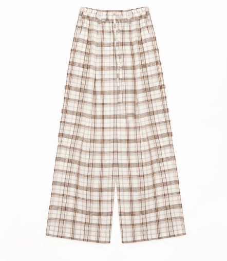 "Plaid Accent" Linen Pants