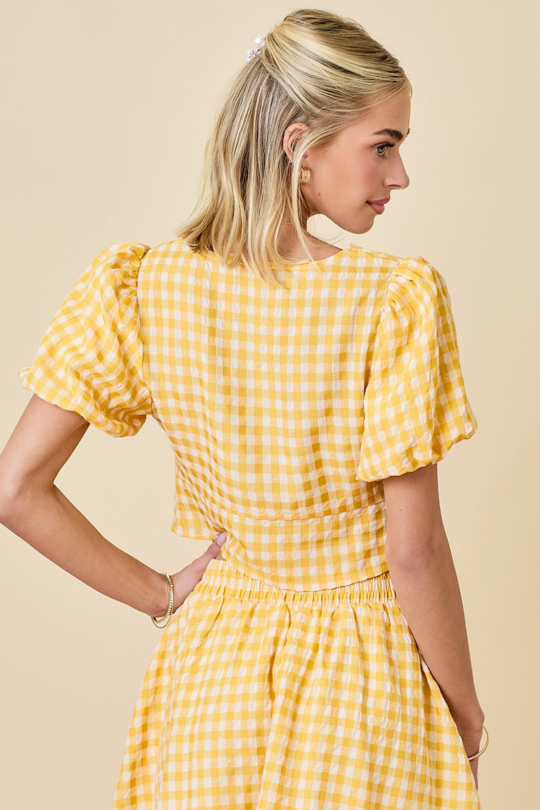 Gingham Bow Top
