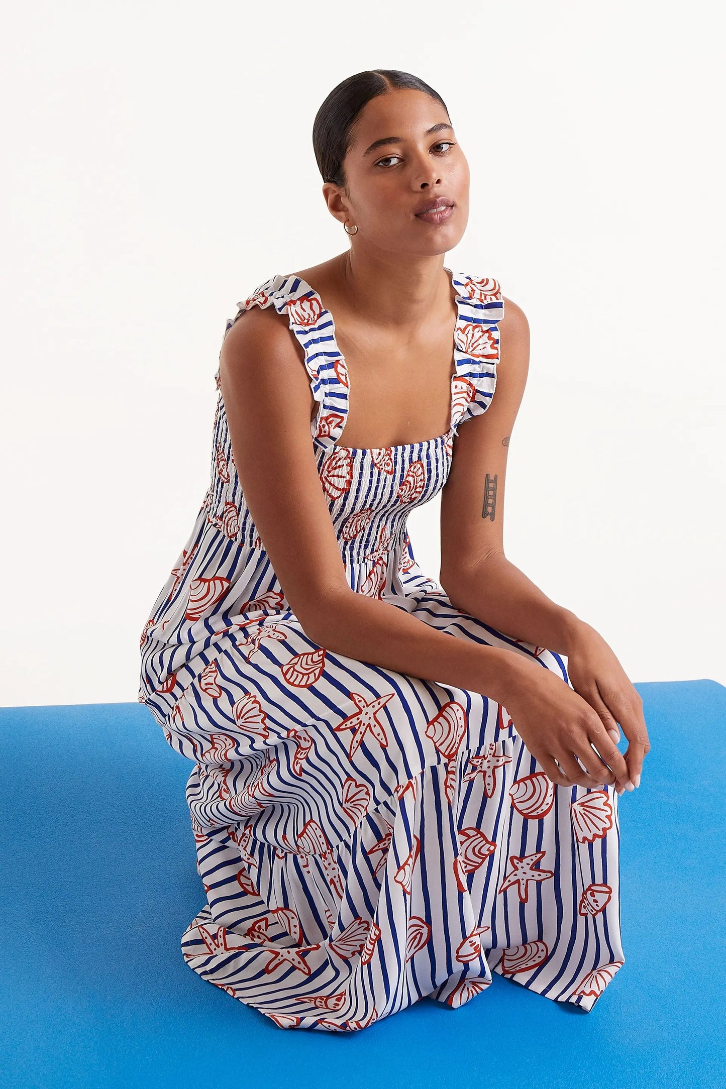 Seashell Print Long Dress