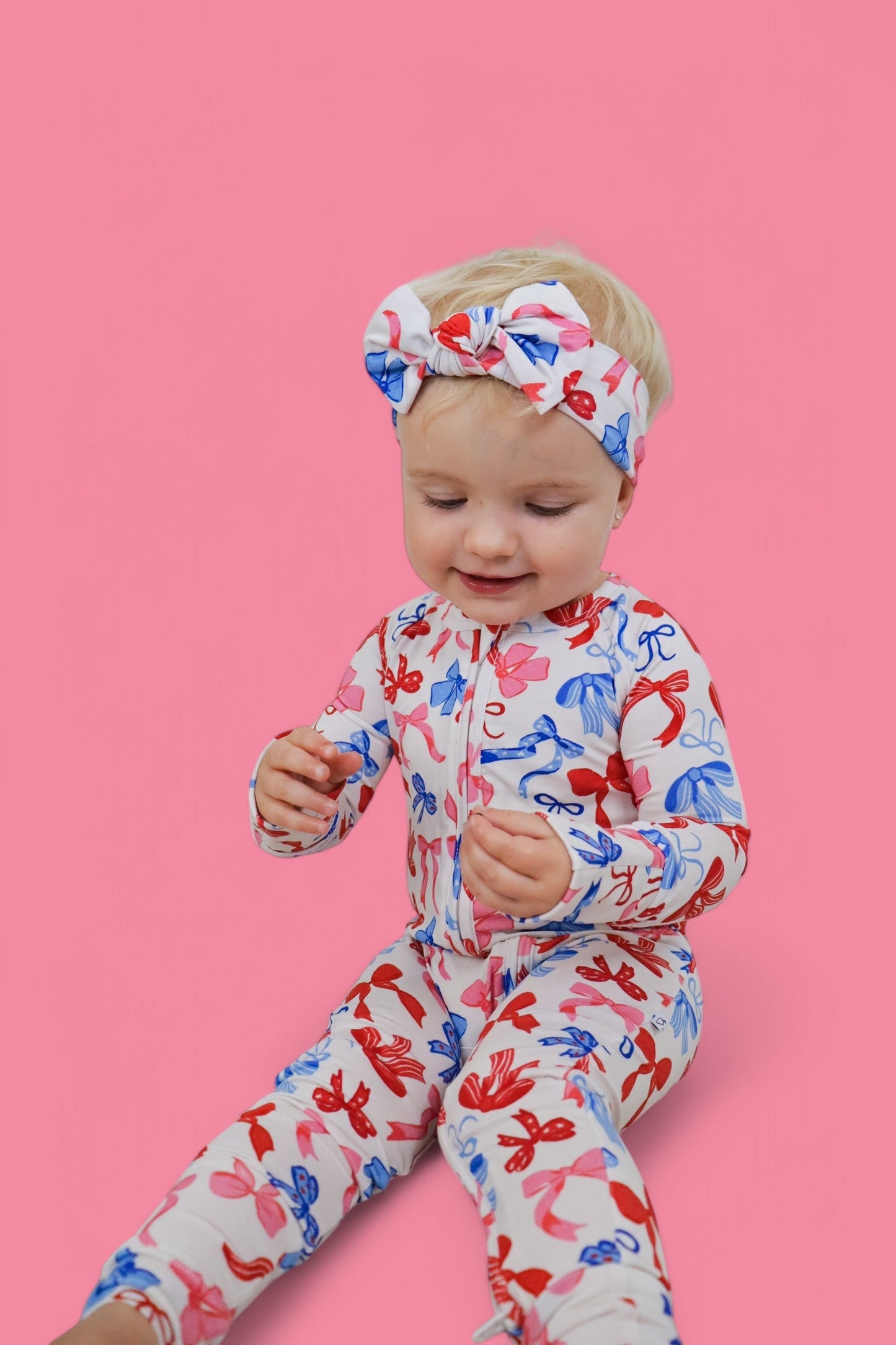 RED, WHITE AND BOWS DREAM ROMPER